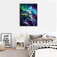pchmcu Kits de pintura de caveira DIY por números para adultos, pintura por números para adultos lua iniciante, kits de pintura de esqueleto por números em tela sem moldura para decoração de parede de - imagem 4