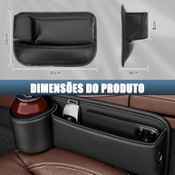 Organizador de Couro para Carro: Preenchedor de Lacuna de Assento com Porta-Copos e Bolso Inteligente - imagem 3