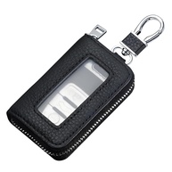 vvag Porta-chaves de carro, capa universal de couro genuíno com fita de gancho e laço, porta-chaves inteligente automotivo - imagem 1