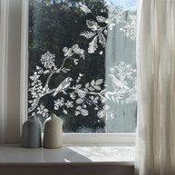 Adesivo de Janela Aquarela Floral - Dupla Face Removível para Decoração de Vidros e Portas - imagem 1