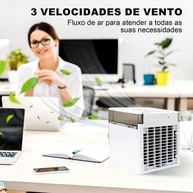 Mini Climatizador de Ar Portátil 3 em 1 com Timer e 3 Velocidades | Umidificador e Ventilador USB Compacto - imagem 3
