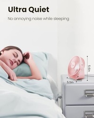Ventilador de Mesa USB Gaiatop 5,5" Portátil Silencioso com 3 Velocidades e Rotação 90° - imagem 5