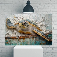 Arte de Parede Vintage Tartaruga Marinha - Pôster 30x45cm para Decoração Rústica - imagem 1