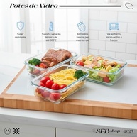 Conjunto 10 Potes de Vidro 640ml com Tampa Hermética - Ideal para Refeições e Organização - imagem 5