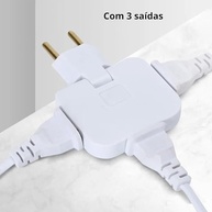 Adaptador de Tomada Articulado Flexível 3 Entradas 110/220v 10A - Máximo de Conexões em Pouco Espaço! - imagem 3