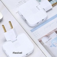 Adaptador de Tomada Articulado Flexível 3 Entradas 110/220v 10A - Máximo de Conexões em Pouco Espaço! - imagem 2
