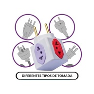 Kit 5 Benjamim Power Cubo: Multiplicador de Tomada Bivolt 4 Entradas (3x10A + 1x20A) - imagem 4