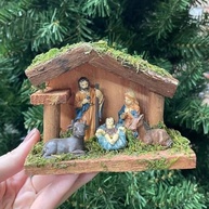 Presépio de Resina Natalino Decorativo 9x12cm - Modelo PR0123 | Decoração Rústica e Elegante para o Natal - imagem 3