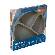 Prato de Silicone com Divisória KaBaby Cinza - Seguro, Prático e Sem BPA - imagem 5