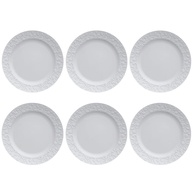 Conjunto de 6 Pratos Rasos em Porcelana 26,5cm com Relevo Tassel - Estilo e Qualidade na Mesa - imagem 1