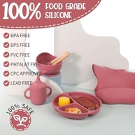 Conjunto de Pratos em Silicone para Crianças - Com Ventosa, Babador e Talheres Macios - Seguro e Divertido - imagem 4