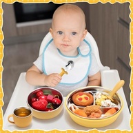 Conjunto Infantil de Pratos e Talheres em Aço Inox 304 com Sucção e Silicone Removível - Seguro e Prático - imagem 3