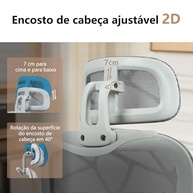 Cadeira de Escritório Ergonômica com Suporte Lombar e Encosto Ajustável - Conforto Premium Cinza - imagem 4