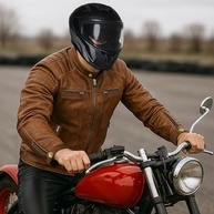 Jaqueta masculina de couro de qualidade premium com zíper e proteção para motocicleta - imagem 3