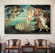 Quadro Decorativo O Nascimento de Vênus - Botticelli 95x65cm - Tela Acetinada Premium - imagem 1