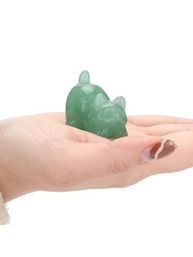 Estátua de Gato de Aventurina Verde - Cristal Escolhido à Mão para Decoração e Presente - imagem 5