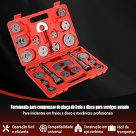 Kit Ferramenta Pinça de Freio Traseiro 22 Peças - Pressão de Êmbolo Profissional - imagem 5