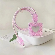 Protetor de Cabo Pink Coração Glitter - imagem 3