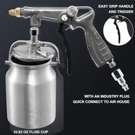 Garosa Kit de Pulverizador Automotivo de Pistola de Revestimento à Prova de Ferrugem Com Armas de Pulverização Com Bloqueio Rápido Com Bloqueio de Liberação Rápida de Boca Larga para - imagem 4