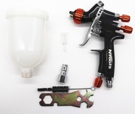 Pulverizadores De Tinta 1,2 Mm Pistola De Pulverização 1,0 Mm Kit De Bico 400cc / 250cc Pistola De Pulverização De Ar Do Tanque Com Copo De Mistura De Tinta E Adaptador Mini Pis, Black - imagem 1