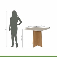 Mesa de Jantar Quadrada 4 Lugares Celebrare Móveis Lopas Amêndoa Clean/Off White - Design Moderno e Resistente - imagem 3