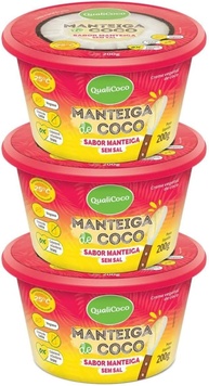 Kit 3 Manteiga de coco Qualicôco 200g - imagem 1