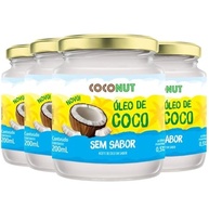 Kit c/ 4und Óleo de Coco Sem Sabor Coconut QUALICOCO 200ml - imagem 1