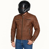 Jaqueta masculina de couro de qualidade premium com zíper e proteção para motocicleta - imagem 4