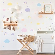 Adesivo Infantil Nuvens Lavável - Decoração Segura e Divertida para Quartos de Bebê - imagem 2