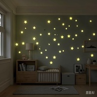 100 Peças de Adesivos de Parede Coloridos que Brilham no Escuro - Plástico Decorativo para Quarto e Sala - imagem 3