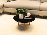 Mesa de Centro Tripe Redonda Retro com Pés Palito - Design Moderno para Sala de Estar - imagem 3