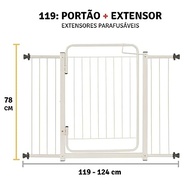 Grade de Segurança Reforçada 119-124cm | Proteção Total para Bebês e Pets | Instalação Fácil com Extensor - imagem 3