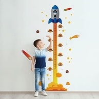 Adesivo de Parede Foguete Régua de Crescimento Infantil 179cm - Decore e Acompanhe o Crescimento com Estilo - imagem 2
