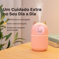 Umidificador Aromatizador Gato 300ml | Silencioso, LED Relaxante, Purificador de Ar e Difusor Portátil para Quarto - imagem 2
