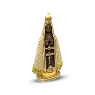 Imagem de Nossa Senhora Aparecida em Manto de Juta 20cm - Lembrança Artesanal para Decoração Religiosa - imagem 1