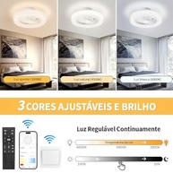 Ventilador de Teto com Luz e Controle Remoto – 6 Velocidades, Iluminação RGB e Design Ultrafino - imagem 4