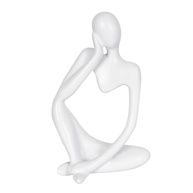Escultura Abstrata de Resina Branca Denker - Decoração Moderna para Sala e Escritório - imagem 2