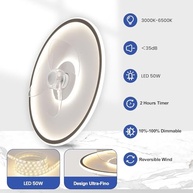 Ventilador de Teto com Controle Remoto e APP - 6 Velocidades + Luz RGB - imagem 4