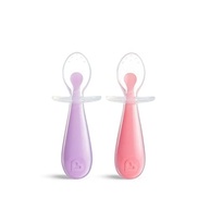 Conjunto de Colheres de Silicone Rosa e Roxo para Bebês - Munchkin Ergonômicas e Livres de BPA - imagem 2