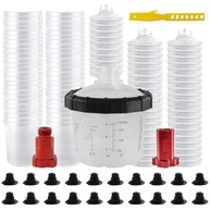 RRJ Copo de Tinta Descartável 200ml - Sistema de Pintura Automotiva LVLP/HVLP com 50 Forros e Adaptadores - imagem 2