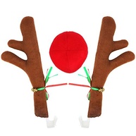 Decoração de Carro de Natal: Chifres de Rena Rudolph com Nariz Vermelho e Cauda - Toque Festivo Divertido! - imagem 2