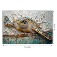 Arte de Parede Vintage Tartaruga Marinha - Pôster 30x45cm para Decoração Rústica - imagem 2