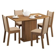 Conjunto Sala de Jantar Madesa Talita - Mesa 4 Cadeiras Rustic/Crema/Pérola - imagem 4