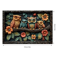Arte de Parede Corujas Empoleiradas - Pôster Rústico Vintage 30x45cm para Decoração de Casa e Escritório - imagem 3