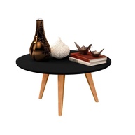 Mesa de Centro Dubai – Design Redondo com Tripé em Madeira para Sala Moderna - imagem 4