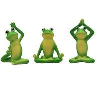 3 Estatuetas de Sapo de Ioga em Resina - Decoração Meditativa para Mesa, Jardim e Ambientes Internos e Externos - imagem 3