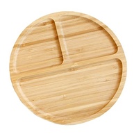 Prato Redondo de Bambu para Crianças - Design Criativo e Seguro para Refeições Saudáveis - imagem 2