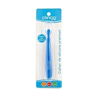 Conjunto de Colheres de Silicone Premium Clingo Azul - Seguras e Ergonômicas para Bebês - imagem 3