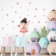 Adesivo de Parede Infantil Fadas - Lavável, Seguro e com Fácil Aplicação para Quarto de Menina - imagem 1