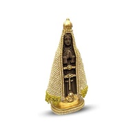 Imagem de Nossa Senhora Aparecida em Manto de Juta 20cm - Lembrança Artesanal para Decoração Religiosa - imagem 2